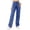 Blue, variant on Aocisk Women Fashion Solid Loose Button Pant Pocket Washed Polished Waist Ripped Jeans Trousers for Casual Wear for Women with Style Black M