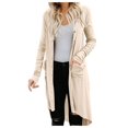 thumbnail image 1 of Cardigan Long pour Femmes avec Bouton Cardigan sur le devant Ouvert avec Poches, 1 of 2