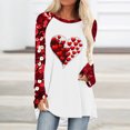 thumbnail image 2 of Penkiiy Hauts de Mode à Manches Longues pour Femmes, Col Rond Mignon, Blouse Tendance, Saint-Valentin 2025, Grande Taille, Imprimé Cœur d'Amour, 2TG Rouge, 2 of 5