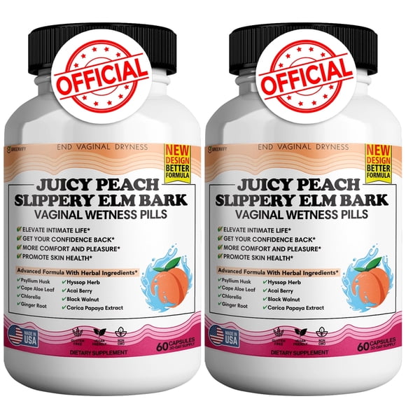 GREENVIFY Juicy Peach Slippery Elm Bark Vaginal Dryness Moisturizer, Feminine Care for Women, End Vaginal Dryness with Slippery Elm Bark | Feminine Care for Vaginal Health, Made in USA,