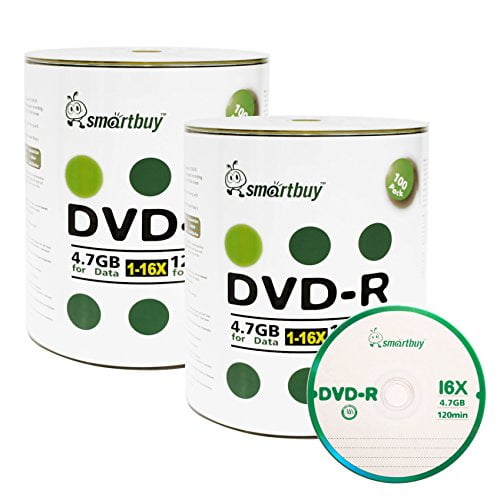 Smart Buy 200 Pack DVD-R 4.7gb 16x Logo Blank Data Video Movie Recordable Disc, 200 Disc 200pk