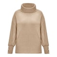 thumbnail image 4 of EGNMCR Chandail Col Roulé pour Femmes, Pulls pour Femmes et Chandail Décontracté d'Hiver pour Femmes Blouse à Col Roulé Tricot Manches Longues Hauts Unis Pulls pour Femmes, 4 of 8