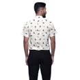 thumbnail image 3 of BESTMAN Printed Mens Short Sleeve Button Down Slim Fit Cotton Casual Shirt, 3 of 5