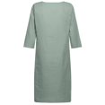 thumbnail image 4 of 2025 et Robe en Lin à Manches Courtes Grande Taille pour Femmes Décontractée Vacances Semi-Décontractée Robes Maxi Décontractées pour Femmes Robe Mini à Col en V Robe Maxi à Col en V Couleur Unie pour Femmes, 4 of 7