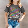 thumbnail image 2 of PMVFHDE T-Shirts Fille T-Shirt Décontracté Imprimé à Col Rond à Manches Courtes T-Shirt Chemise Décontractée Gris, 8-9 Ans, 2 of 6