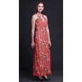 thumbnail image 2 of Bimba Robe Maxi à Imprimé Ficelle pour Femmes avec Fentes Latérales, Col Rond, Grande Taille, 2 of 6