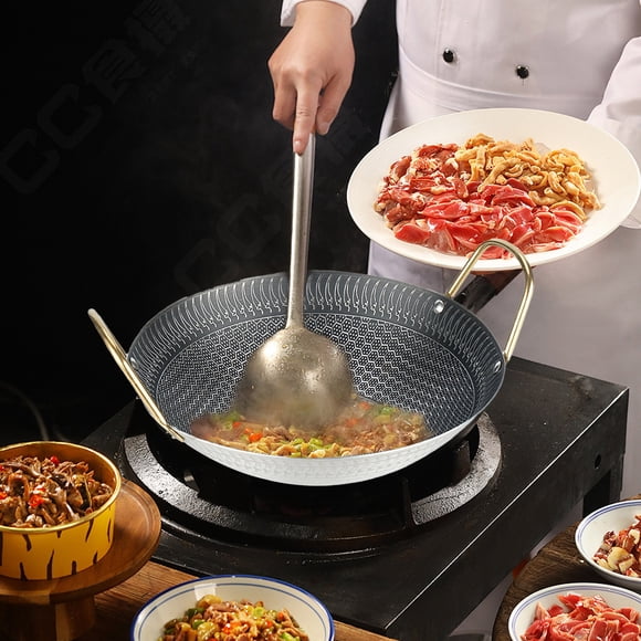 Non-Stick Pan for Wok Cooking and Multifunctional Dry Pot with Frying Stewing Capability for Kitchen Use