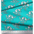 thumbnail image 2 of Soimoi Rayon Fabric Leaves,Bird & Floral Block Printed Fabric 1 Yard 42 Inch Wide, 2 of 3