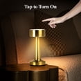thumbnail image 4 of Bell + Howell Chelsea Petite Lampe de Table Sans Fil Tactile à DEL Rechargeable pour Table de Chevet Bureau Table de Nuit Or - Lot de 2, 4 of 8