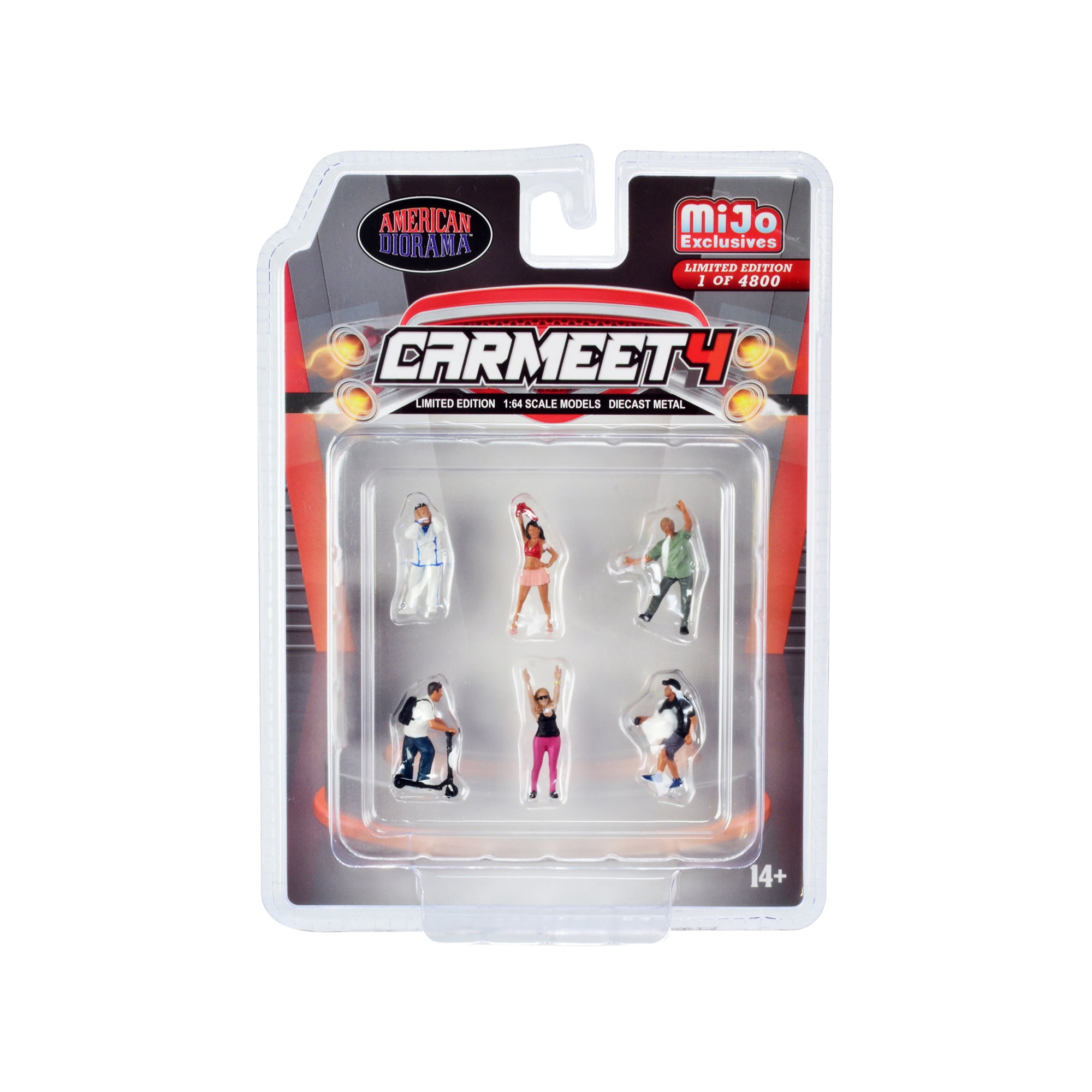 ""Car Meet 4"" 6 piece Diecast Figure Set for 1/64 Scale Models by American Diorama