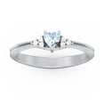 thumbnail image 2 of Birthstone Heart Ring with Shoulder Accents - Aquamarine (March), 2 of 4