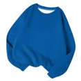 thumbnail image 1 of Hauts pour Femmes Manches Longues Mode Couleur Unie Col Rond T-Shirt Manches Longues Grande Taille, 1 of 1