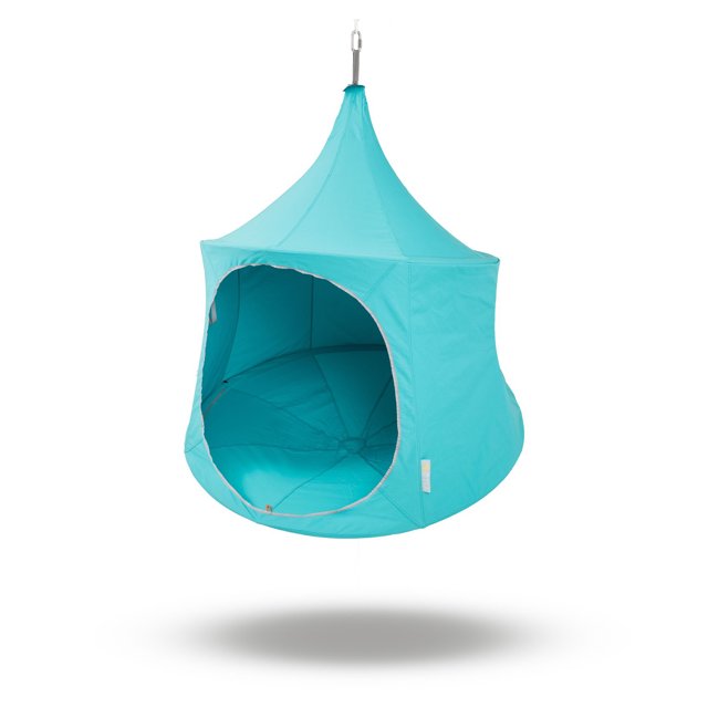 TreePod Lightweight Heavy Duty Canvas Lounger 5 Foot Hanging Daybed, Aquamarine