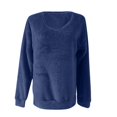 thumbnail image 3 of Yuyuzo Womens Fall Sweatshirts Long Sleeve Round Neck Solid Color Loose Comfy Casual Pullover Tops, 3 of 3