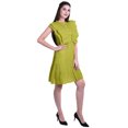 thumbnail image 3 of Moomaya Womens Ruffle Sleeve A,Line Schiffli Dress Solid Designer Party Dress, 3 of 6