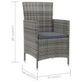 thumbnail image 4 of vidaXL Chaises de Jardin avec Coussins 4 Pcs Rotin Synthétique Gris, 4 of 5