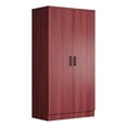 thumbnail image 1 of Pemberly Row Armoire Garde-Robe Moderne en Bois à Deux Portes en Acajou, 1 of 10
