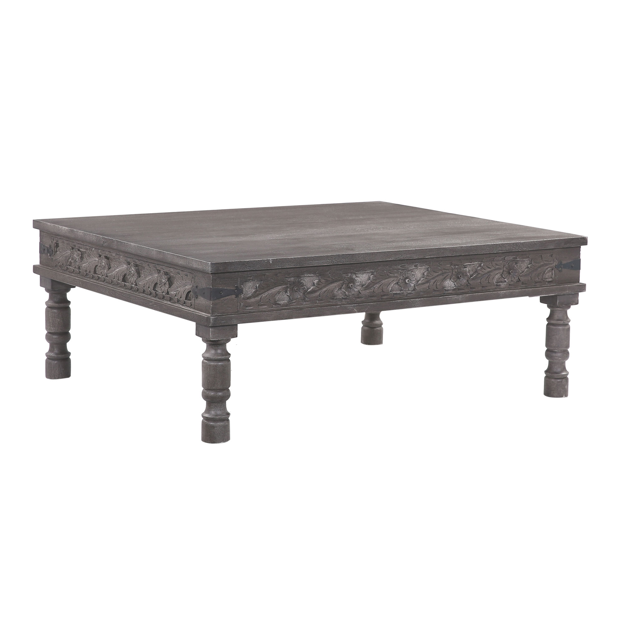 Maven Lane Emin Table Basse Rectangulaire en Bois Fait Main, Fini Gris
