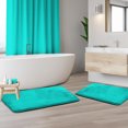 thumbnail image 1 of Set of 2 Large Clara Clark Bath Mat Bathroom Rug - Absorbent Memory Foam Bath Rugs - Non-Slip, Thick, Cozy Velvet Feel Microfiber Bathrug, Plush Shower, Toilet- Floor Bathmats Carpet - Teal - 20"x32", 1 of 6