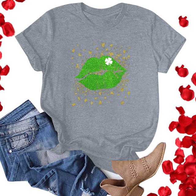 T-Shirt de la Saint-Patrick pour Femmes, Mode, Imprimé de la Saint-Patrick, Col Rond, Manches Courtes, T-Shirt Décontracté, Haut, T-Shirts de la Saint-Patrick pour Femmes