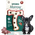 Sporn Jouets de chew pour chiens en T-Bone Marrow durables pour les brochettes agressives, Jouets pour petits chiens en jerky Flavor, fabriqués avec un jouet de cheu dentaire en Nylon Tough, sans gluten & Non toxique, XS/SM