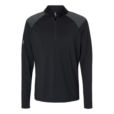 Adidas Mens Shoulder Stripe Quarter-Zip Pullover, S, Black