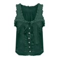 thumbnail image 5 of Timegard Tank Top for Women Lace U Neck Drawstring Sleeveless Ruched Button Summer Fashion Casual Tee, 5 of 5