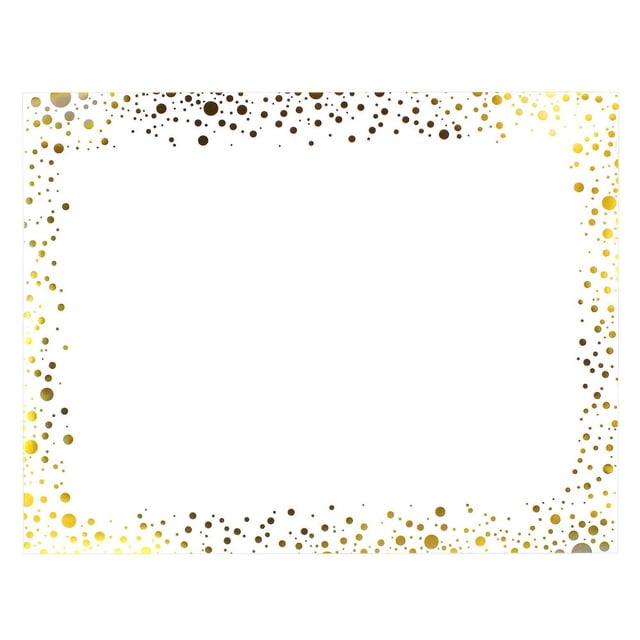 Confetti Poster Board by ArtSkills, 22" x 28" white poster board with a gold confetti border of various sized dots framing the edges, ideal for classroom and school projects and suitable for creative presentations in office and school supplies.