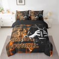 thumbnail image 2 of Erosebridal Rugby Lover Bedding Sets King Size, Soccer Player Comforter Sets with Sheets, Honeycomb Gemoetric Decor, Reversible, 2 of 5