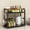 Black, variant on Kitchen Countertop Storage Rack | Two Tier Metal and Wood Organizer for Spices and Cans | Sturdy Shelf with Anti-Slip Base for Kitchen Counter Organization