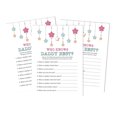 thumbnail image 1 of Inkdotpot Gender Neutral Who Knows Daddy BestBaby Shower GameCards-FunActivity Cards Set Of 50Star Party Theme, 1 of 5