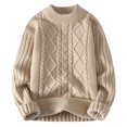 thumbnail image 1 of Ketyyh-chn99 Cardigans pour Hommes Mode Homme Décontractée Couleur Unie Simple Col Ras du Cou Chandail Chandail Kaki,G, 1 of 4