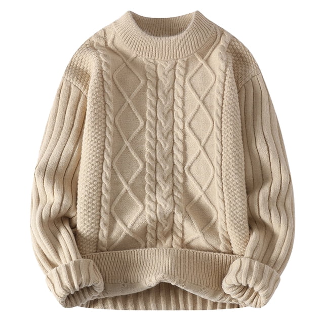Ketyyh-chn99 Cardigans pour Hommes Mode Homme Décontractée Couleur Unie Simple Col Ras du Cou Chandail Chandail Kaki,G
