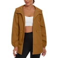 thumbnail image 2 of Sentmoon Women Jacket Winter Oversized Hooded Neck Long Sleeve Coat for Women Zipper Solid Color Windproof Waterproof Fall Clothes for Women Fall and Winter Soft and Comfortable for Sports, 2 of 9