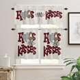 thumbnail image 1 of Valentine''s 3 PCS Kitchen Curtain Valance and Tiers Set, Rod Pocket Small Half Tier Valances Window Curtains Panel, Farmhouse Retro Leopard Print Plaid 55"x36" (Set of 2 Tiers & Valance), 1 of 5