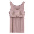 thumbnail image 3 of B91xZ Débardeurs pour Femmes en Coton, Bretelles Spaghetti Réglables, Rose S, 3 of 5