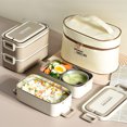 thumbnail image 1 of Langgg Warm And Convenient Bento Lunch Box For Office And School Easy To Clean Portable Electric Lunch Box Matte white Ordinary insulated b, 1 of 6