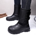 thumbnail image 2 of Work Boots for Men Puncture Proof with Steel Toe Waterproof Non Slip Mid Calf Hunting Rubber Boots for Outdoor Manufacturing Construction Farming, 2 of 5