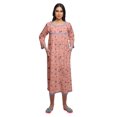 thumbnail image 4 of Moomaya Chemise de Nuit Boutonnée en Coton Imprimé pour Femmes, Robe de Nuit d'Allaitement, 4 of 5