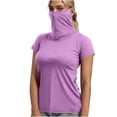 thumbnail image 3 of BiZtdJrK T-Shirt de Base de Protection Solaire pour Femme avec Masque Facial à Manches Courtes Confortable et Léger T-Shirts Pêche Randonnée Tenues de Plein Air Rose Vif TG Offres chez Walmart, 3 of 8