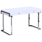 Best Master Juneau Modern 2-Drawer Engineered Wood Computer Desk in Silver