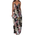 thumbnail image 1 of CEHVOM Robes d'Été pour Femmes Décontractées Boho Imprimées à Bretelles Anneau Plage Longue Robe Maxi avec Poches, 1 of 5