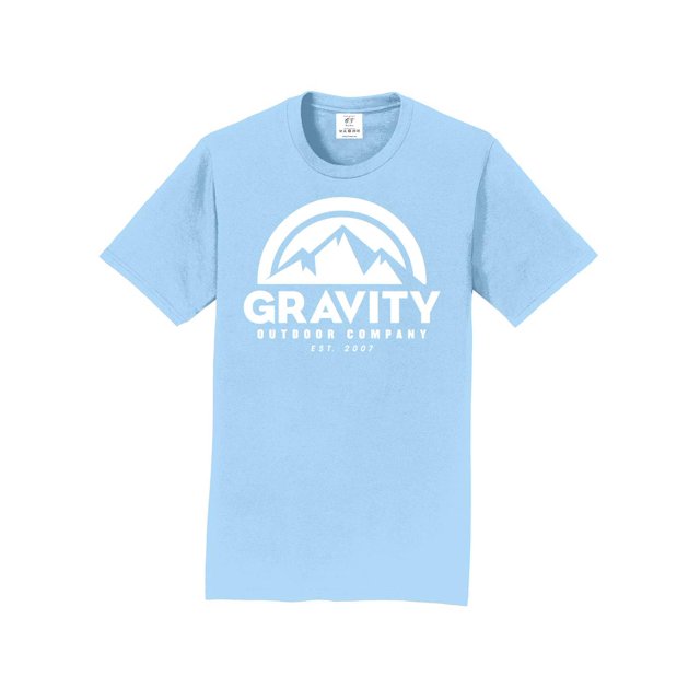 Gravity Outdoor Co. Short-Sleeve T-Shirt - Light Blue - White Logo - Large