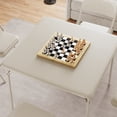 thumbnail image 3 of Bingirl Table Pliante, Table de Cartes Carrée Pliante Portable de 33,6 Pouces avec Coussin Souple en PU, Table en Métal Beige, 3 of 7