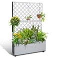 thumbnail image 2 of Edtara Raised Metal Garden Box With Horizontal Grid Trellis, Built-In Privacy Screen and Drainage Holes, Ideal Planter for Outdoor Climbing Flowers, Vegetables and Vines, 2 of 8