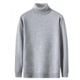 thumbnail image 4 of Pull Tricoté à Manches Longues Col Montant Couleur Unie Mode Décontractée pour Hommes, 4 of 8