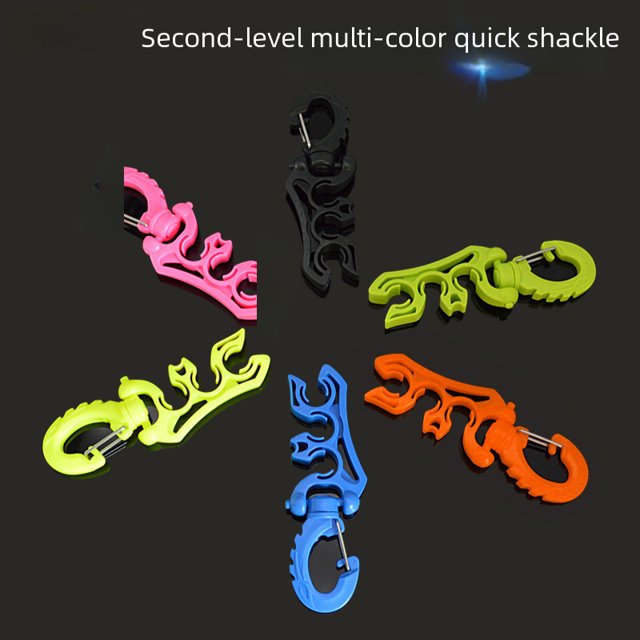 Fluorescent Yellow Diving Gear Accessory: Durable Backup Regulator Clip with Quick-Adjust Detachable Design – Ideal for BC Low-Pressure Hoses & Soft Tube Hanging | Compact, Reliable Underwater