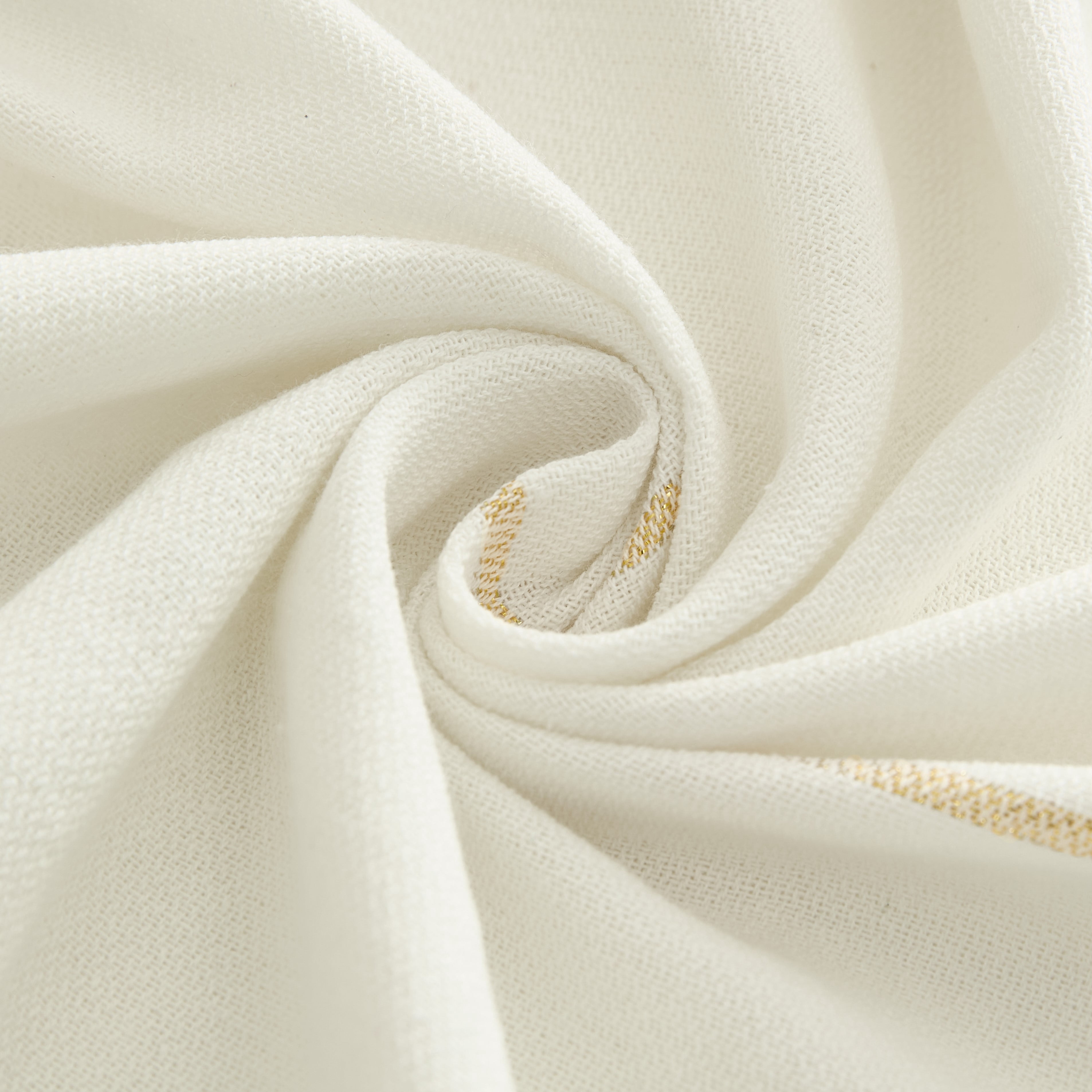 FabStyles Solace Nappe de Table 100 % Coton Blanc/Argent et Ivoire/Or pour Noël Repas Quotidiens