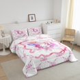 thumbnail image 3 of Erosebridal Ensembles de Couettes Axolotl Roses Format Double, Couettes et Duvets Nœud de Rêve, Déco Kawaii d'Animaux de Dessin Animé, 3 Pcs, 3 of 7