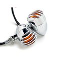 thumbnail image 1 of Krator Motorcycle 2 pcs Chrome Amber Turn Signals Lights Compatible with Honda Helix Gyro Express 50 250, 1 of 6
